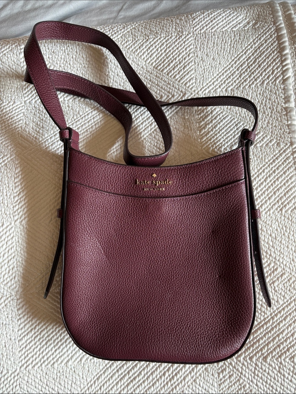 kate spade pebbled leather crossbody in wine